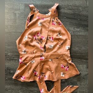 Satin orange flower top.